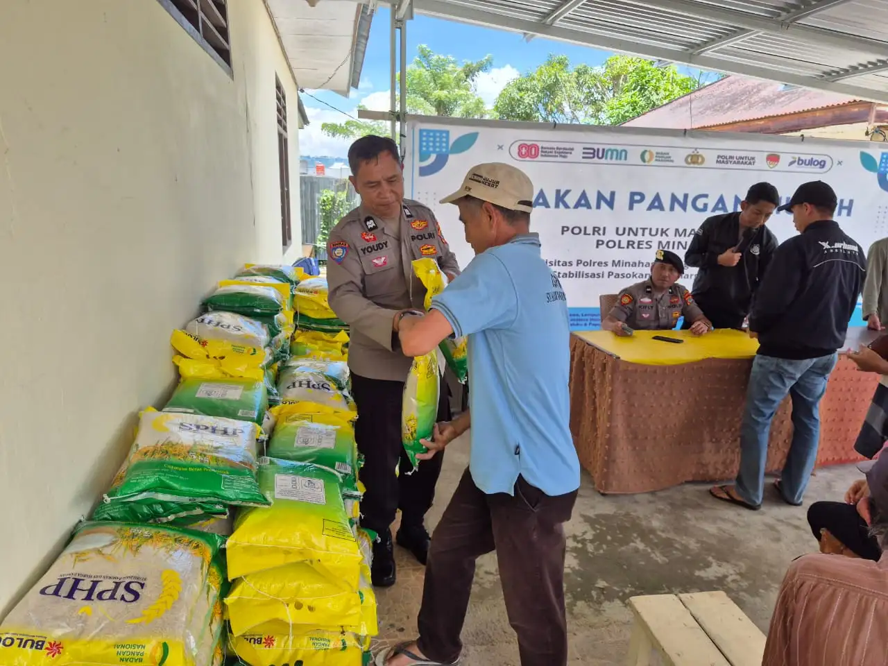 Gerakan Pangan Murah Polsek Eris Sukses Salurkan 2 Ton Beras SPHP